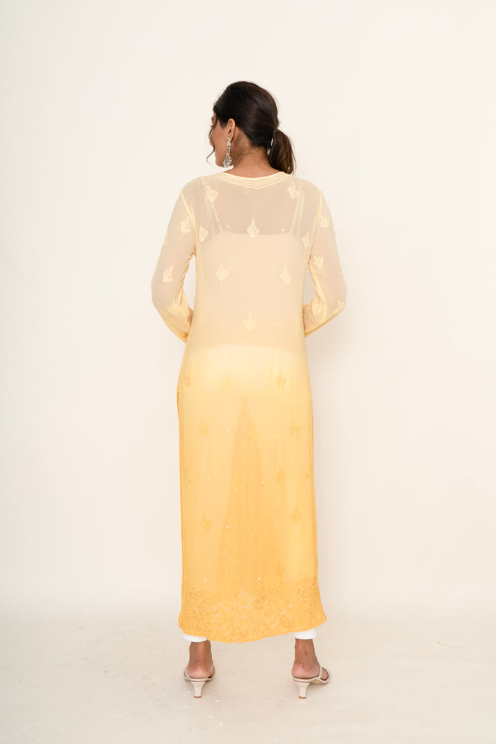 Yellow water sequin line workkurta