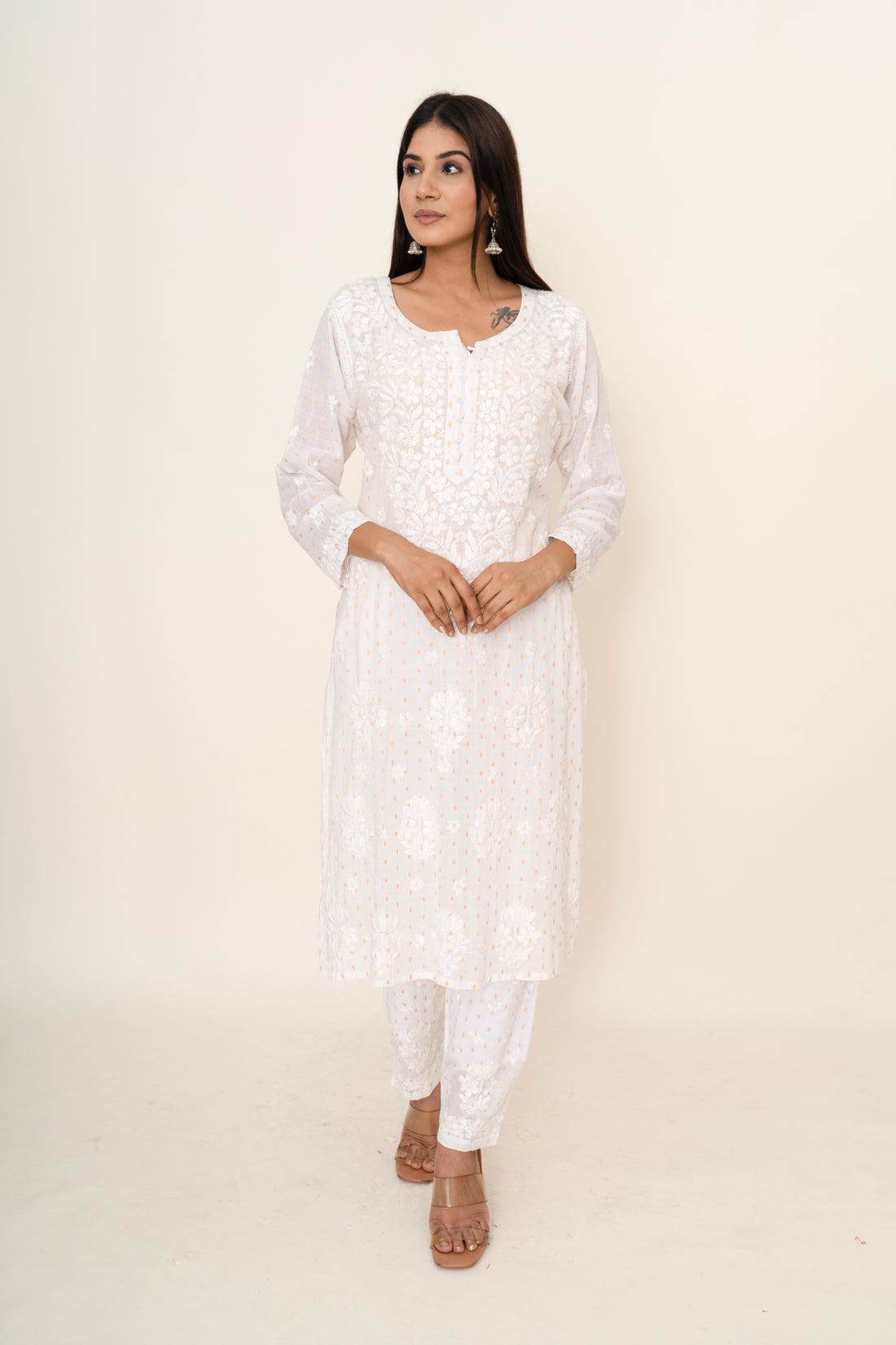 cotton chikankari co-ord set