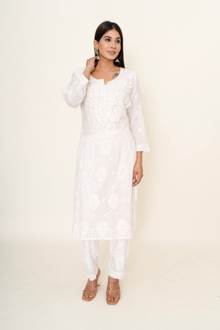 cotton chikankari co-ord set