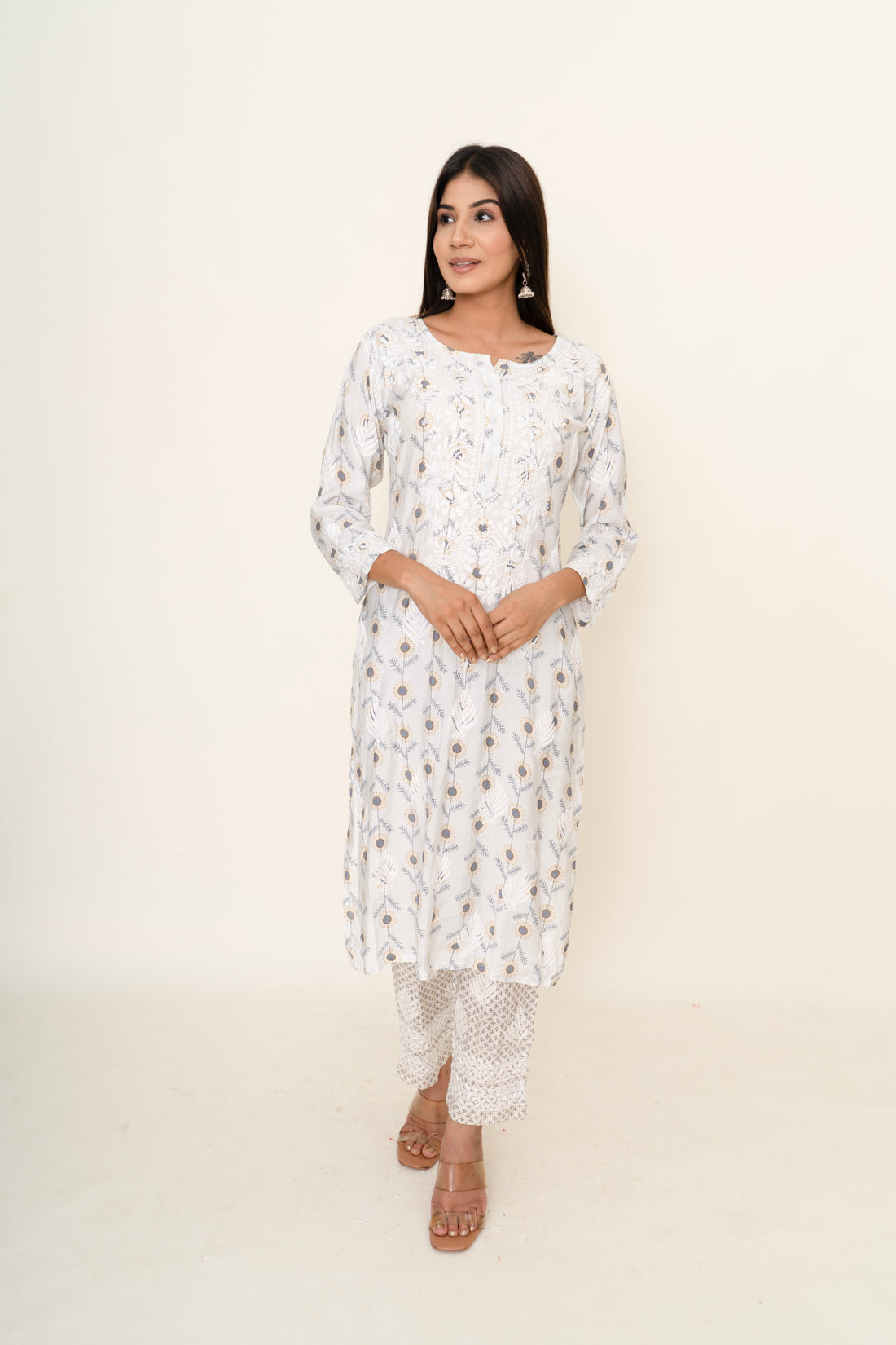 cotton chikankari co-ord set