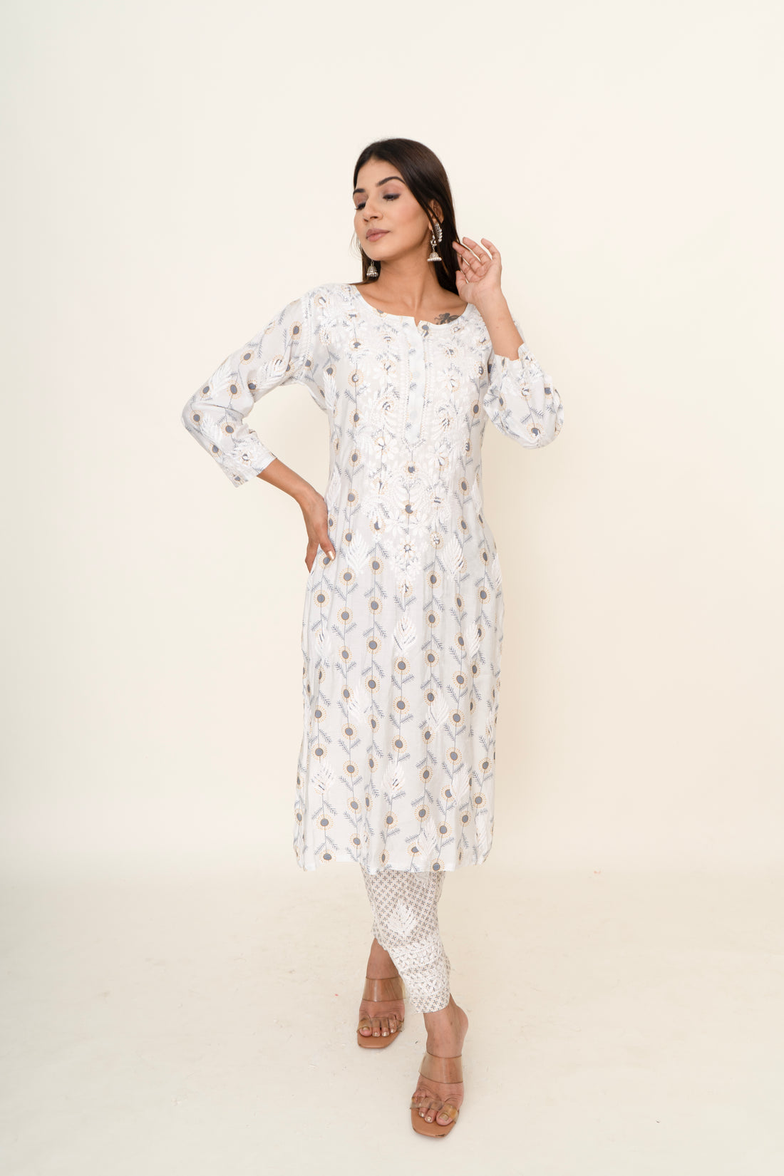 cotton chikankari co-ord set