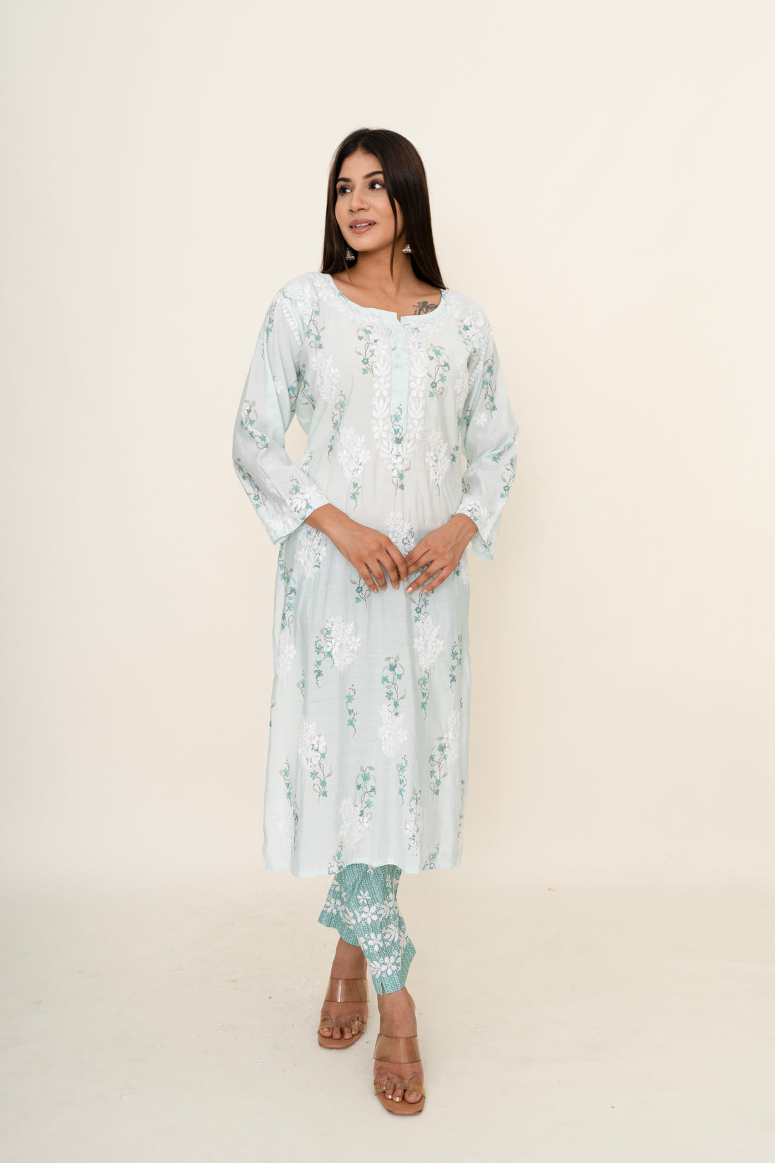 cotton chikankari co-ord set