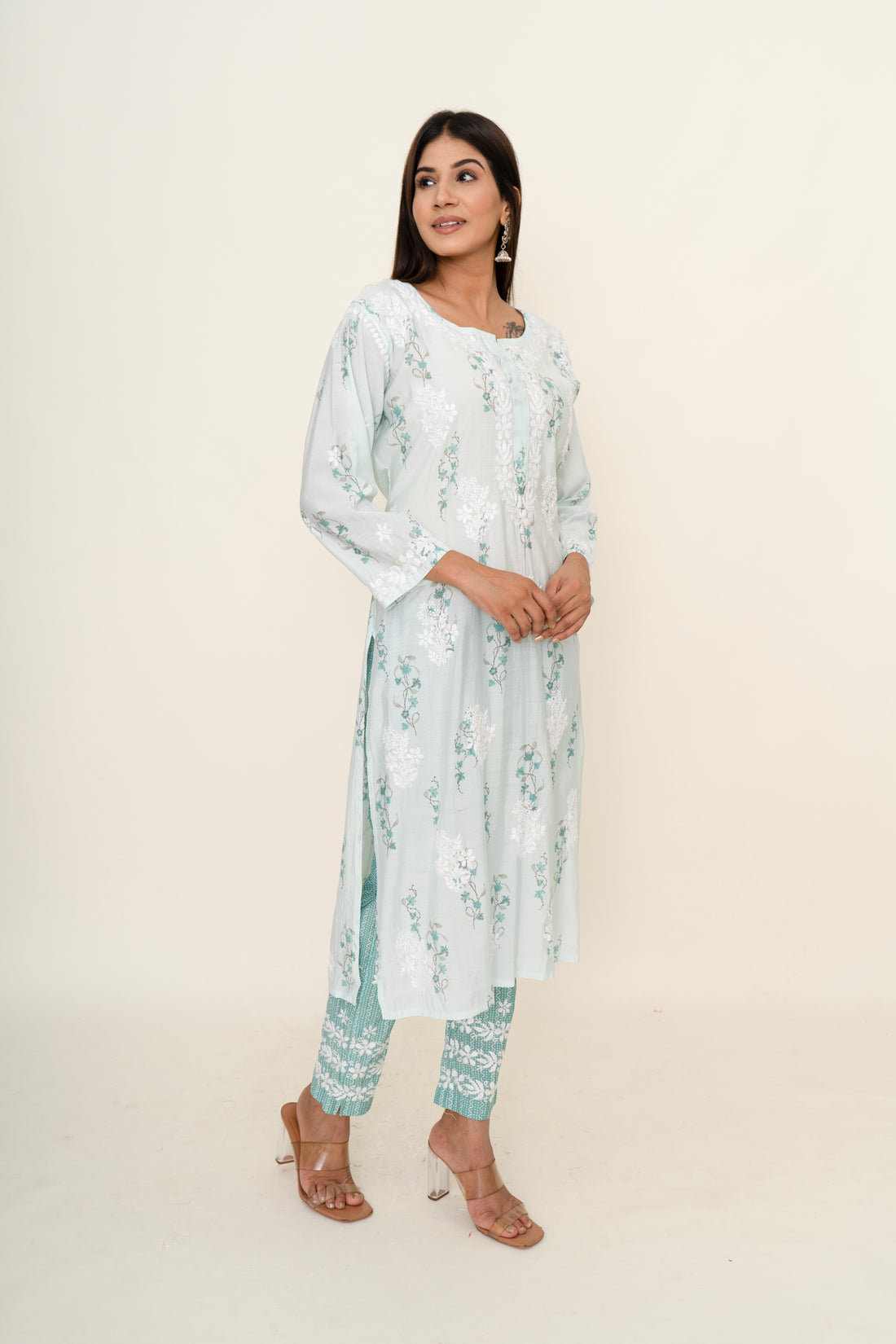 cotton chikankari co-ord set