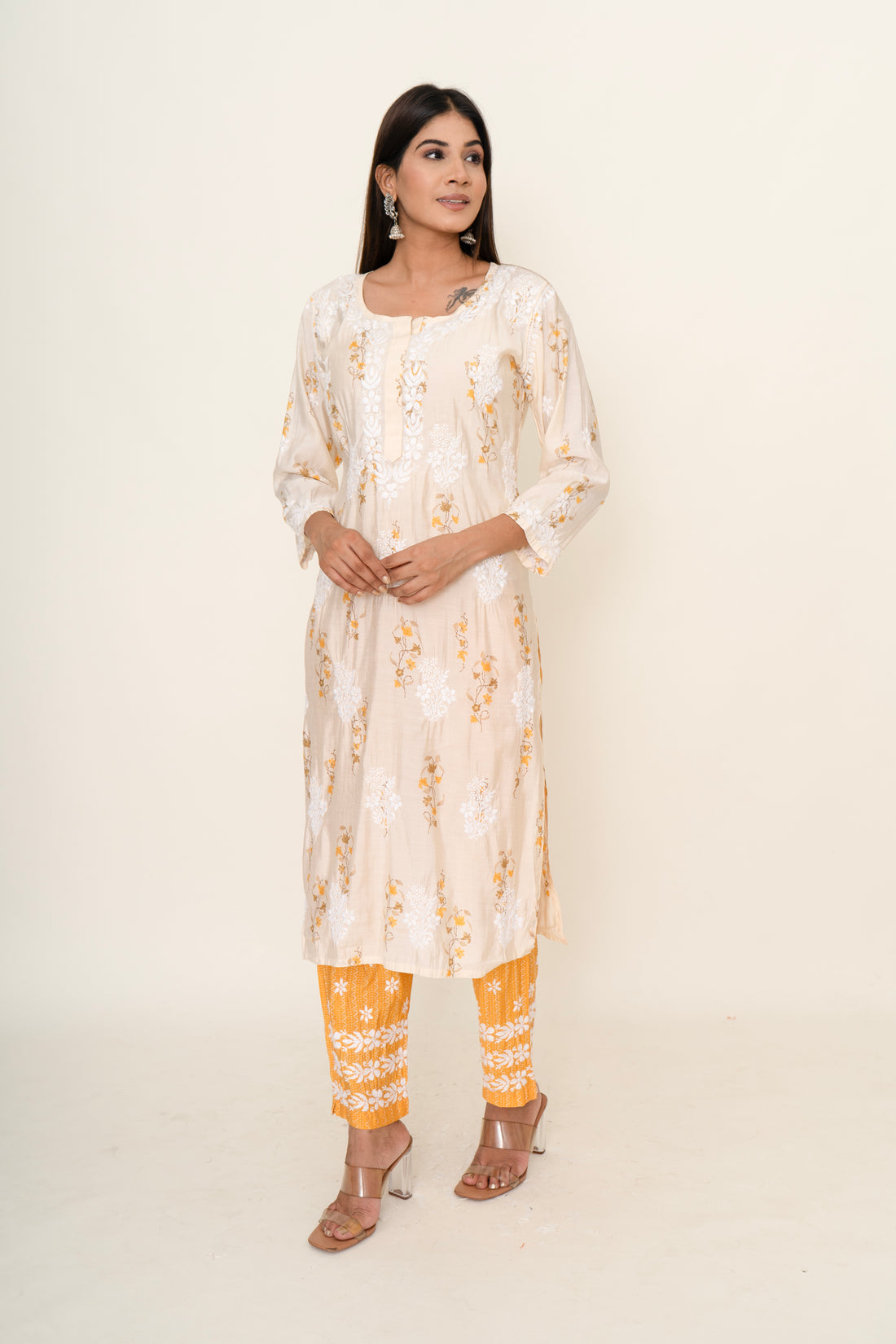 cotton chikankari co-ord set