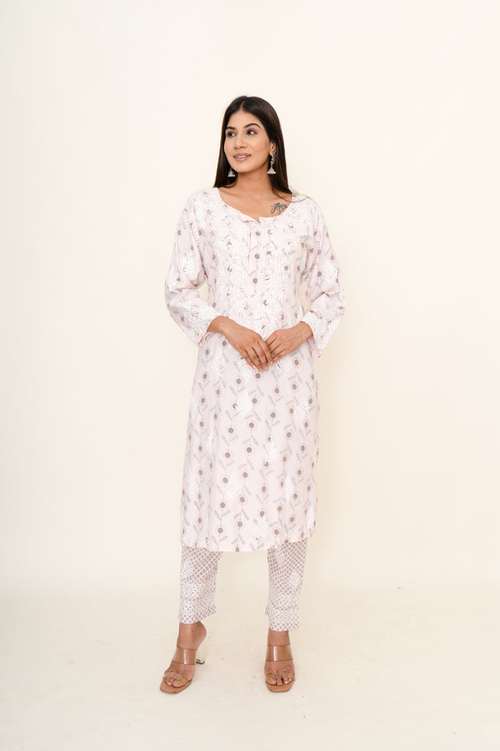 cotton chikankari co-ord set