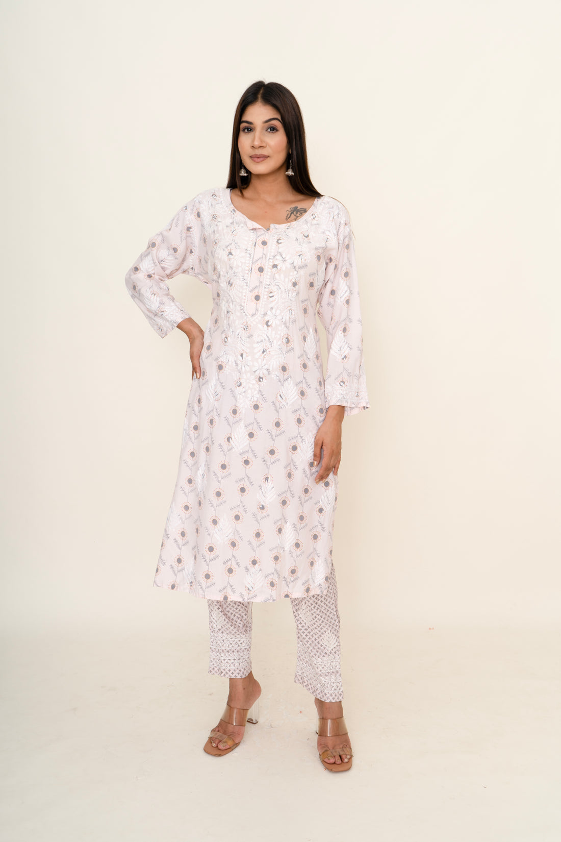 cotton chikankari co-ord set