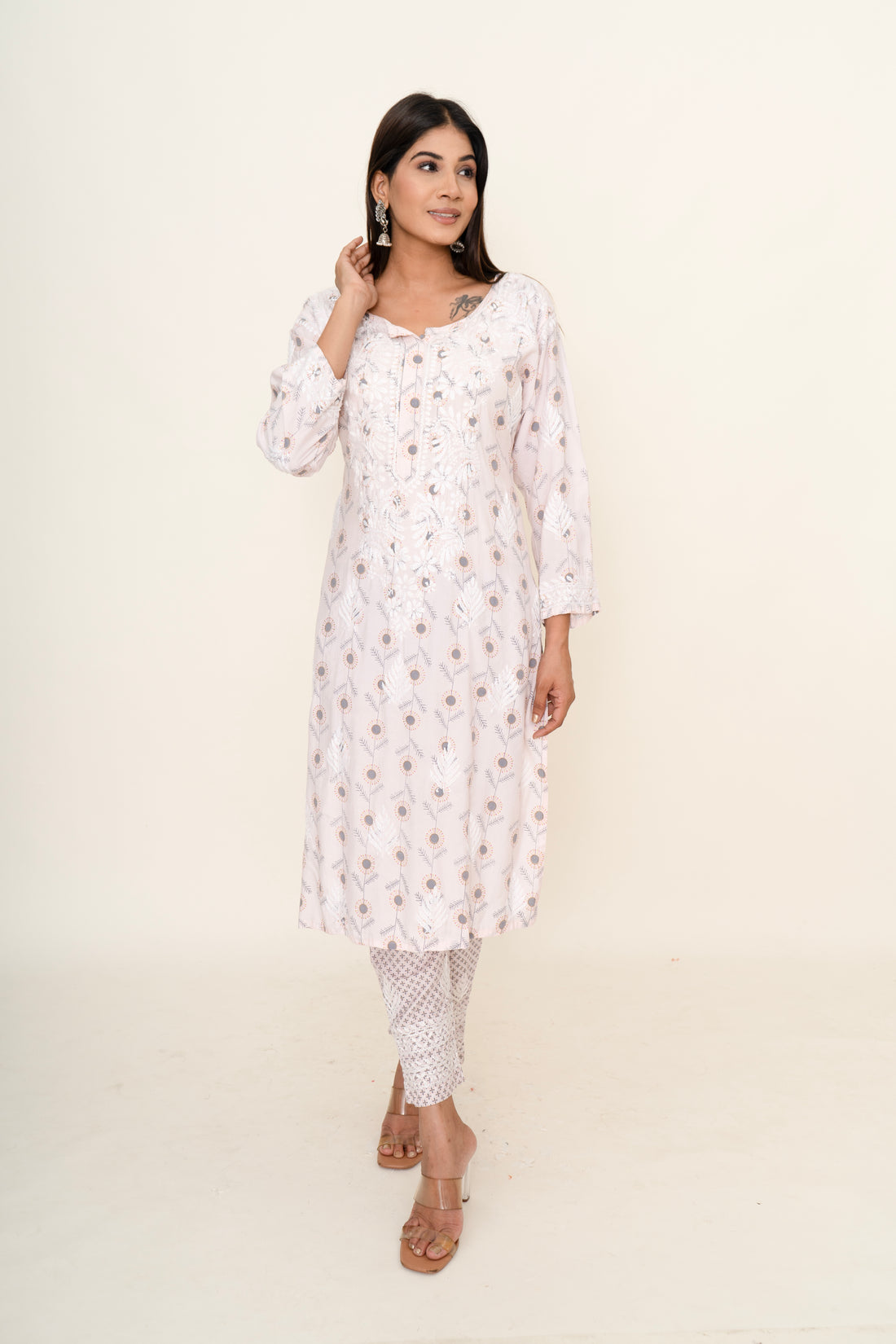 cotton chikankari co-ord set