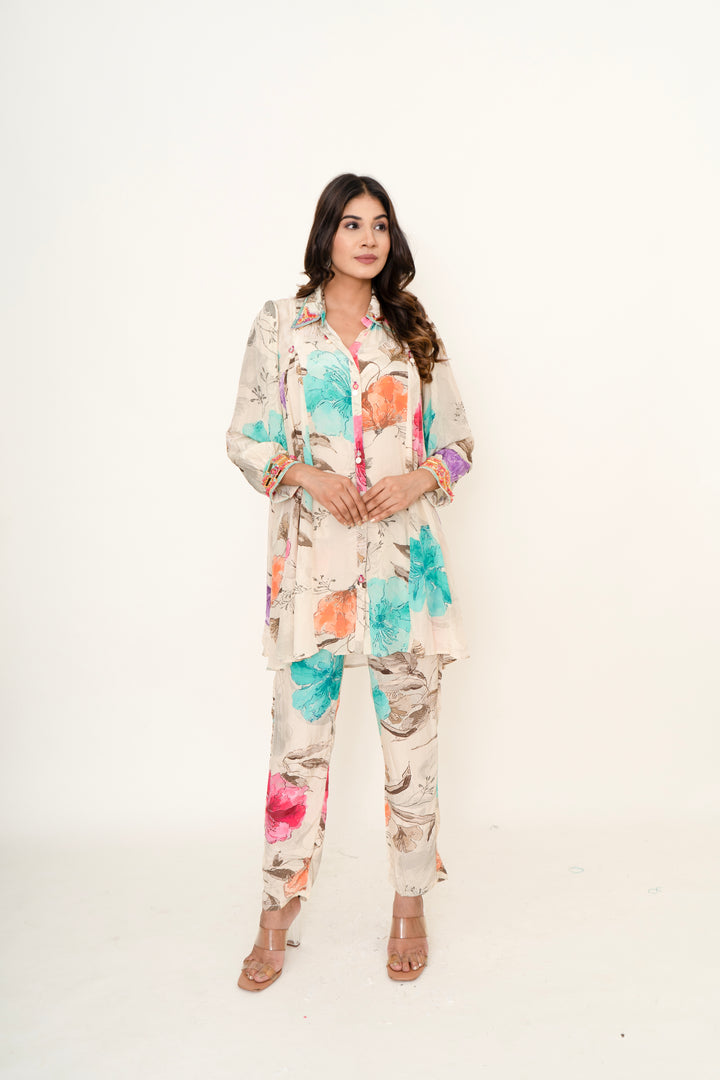 Cotton Satin Printed Co-ord Set