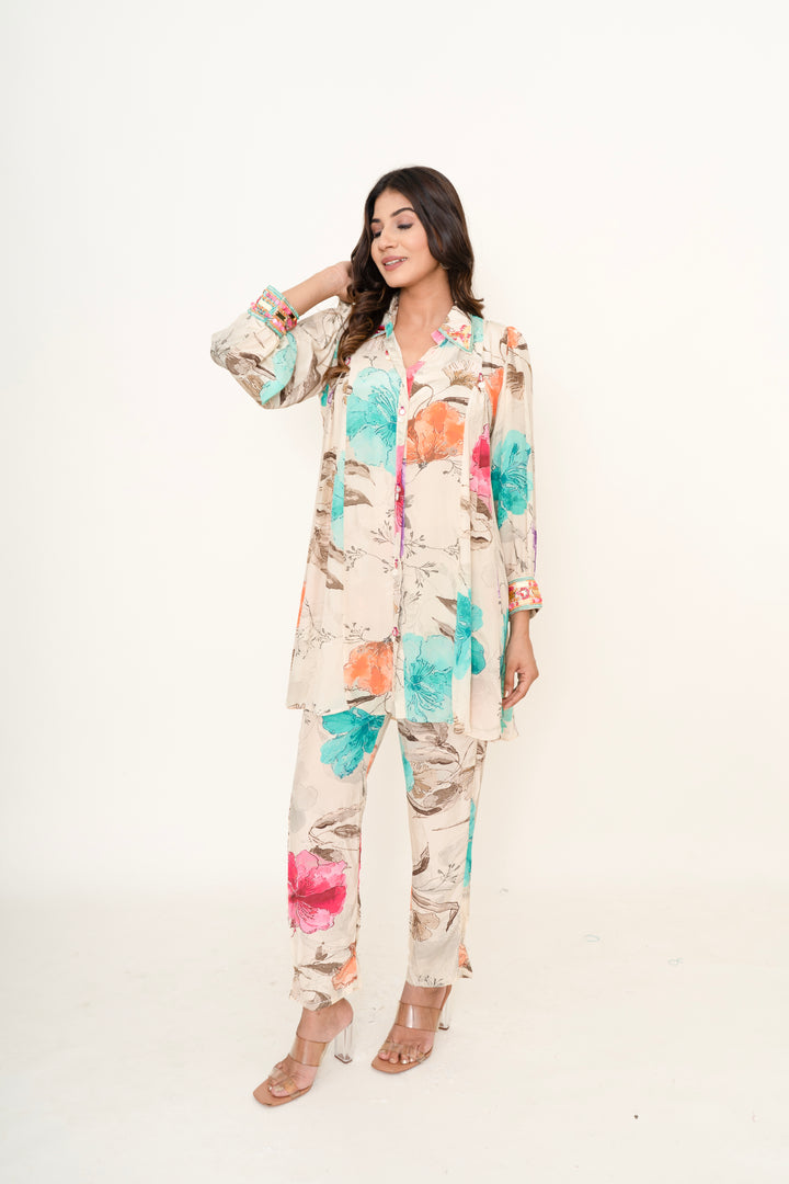 Cotton Satin Printed Co-ord Set