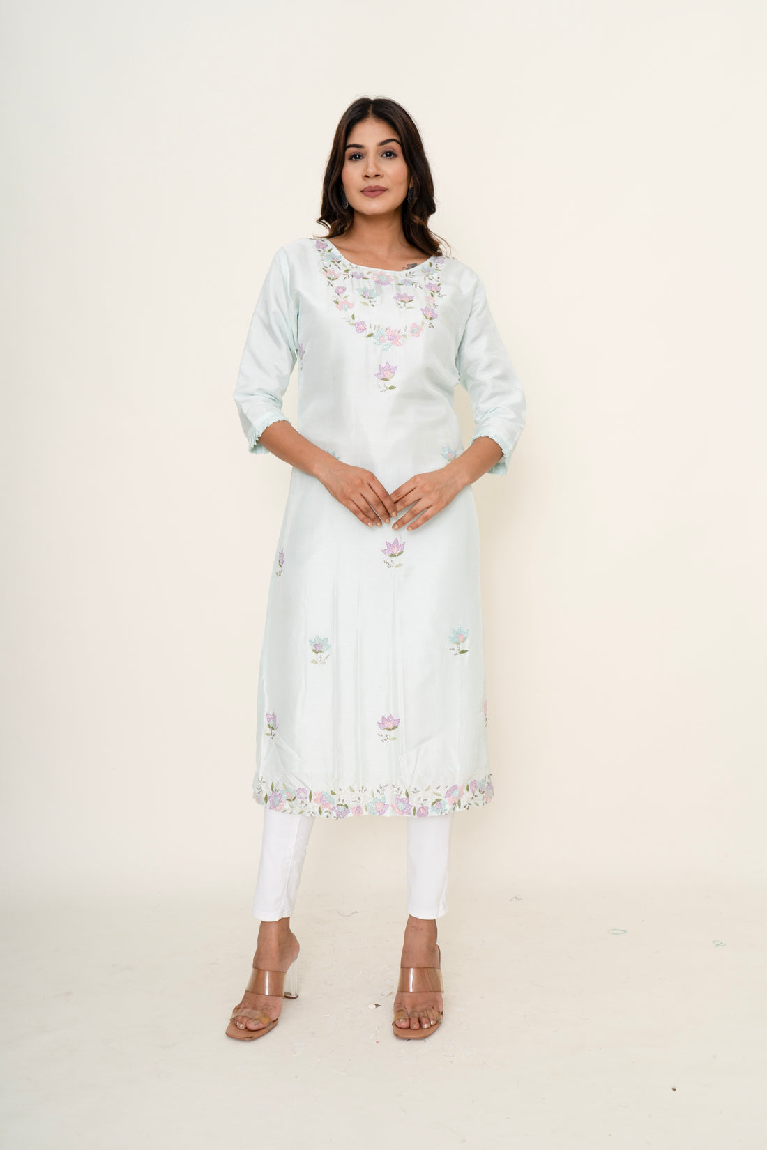 Cotton Satin Printed Suit Set