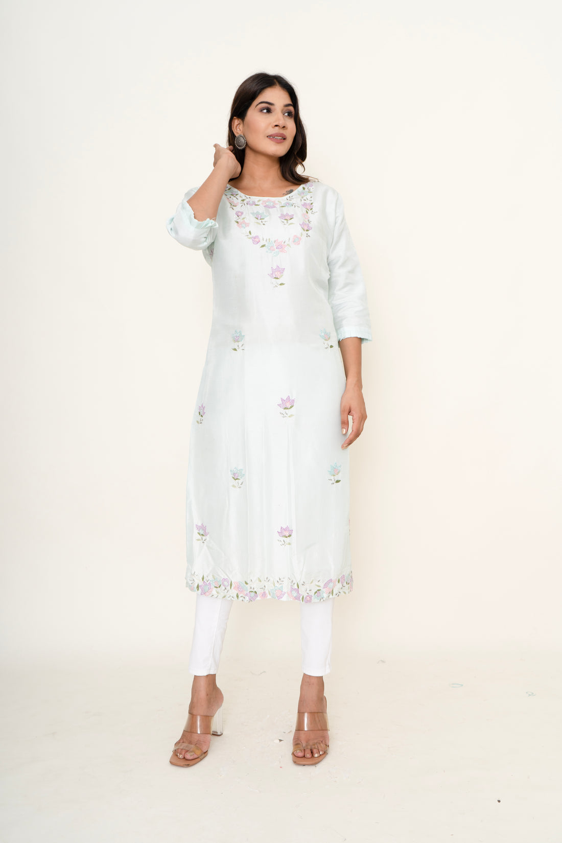 Cotton Satin Printed Suit Set