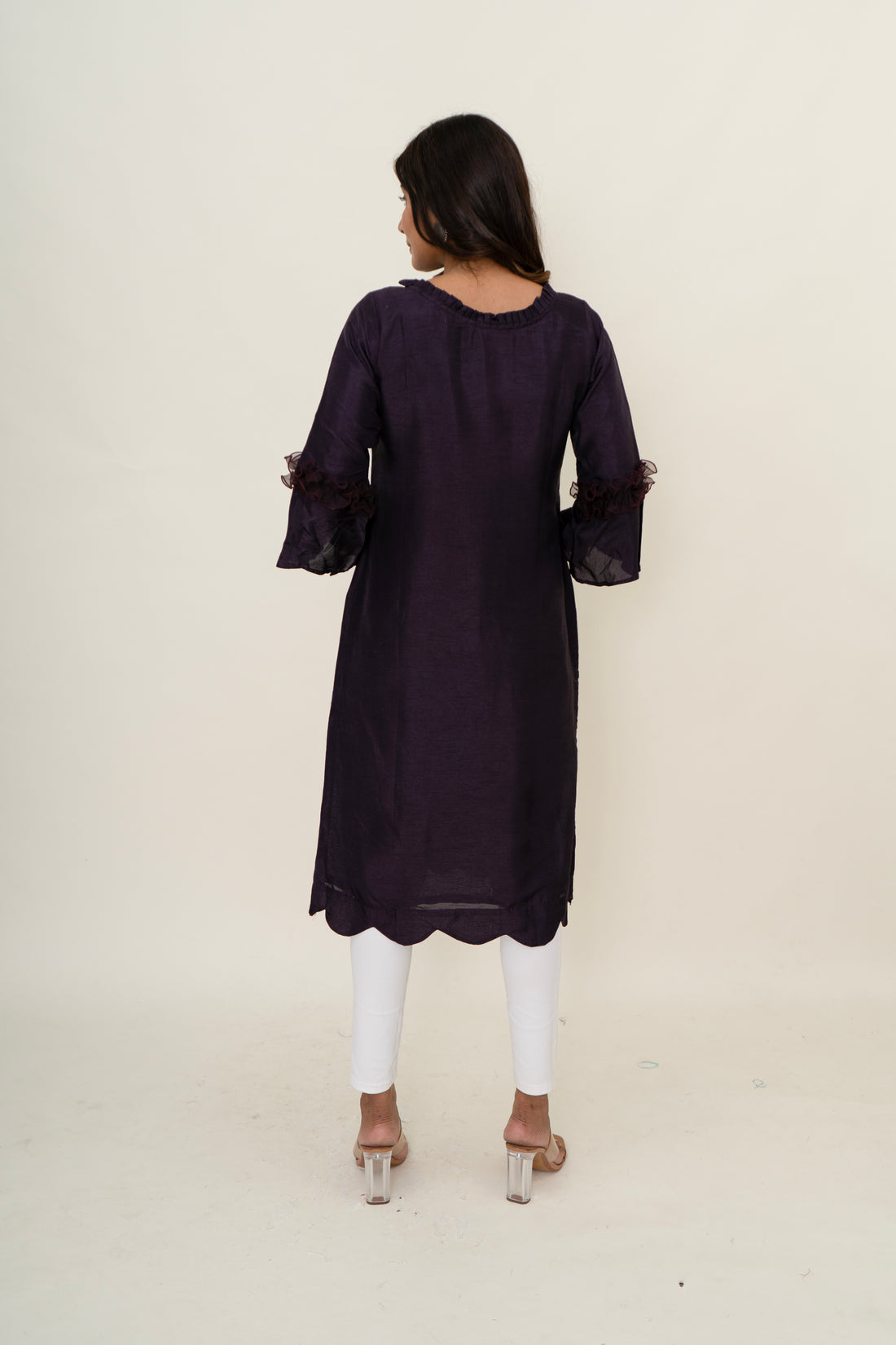 Purple embroidery kurta