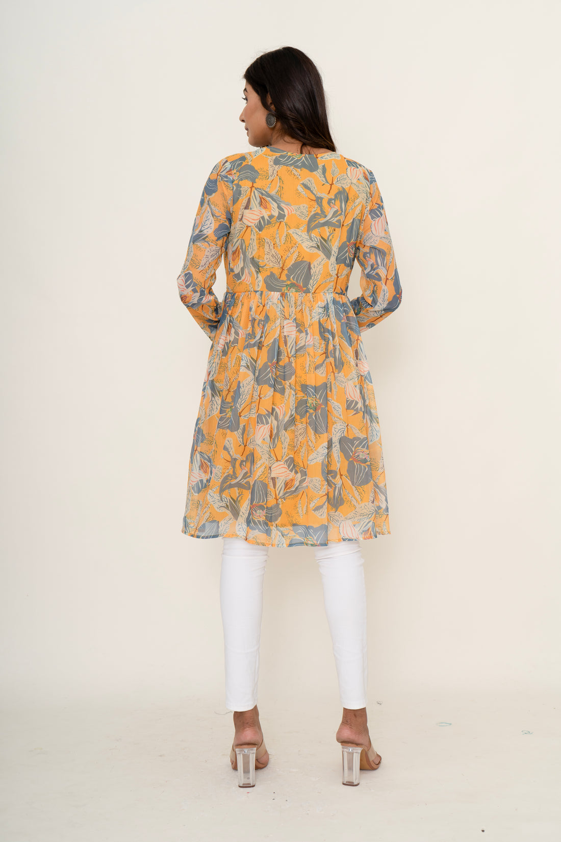 Floral chiffon kurta