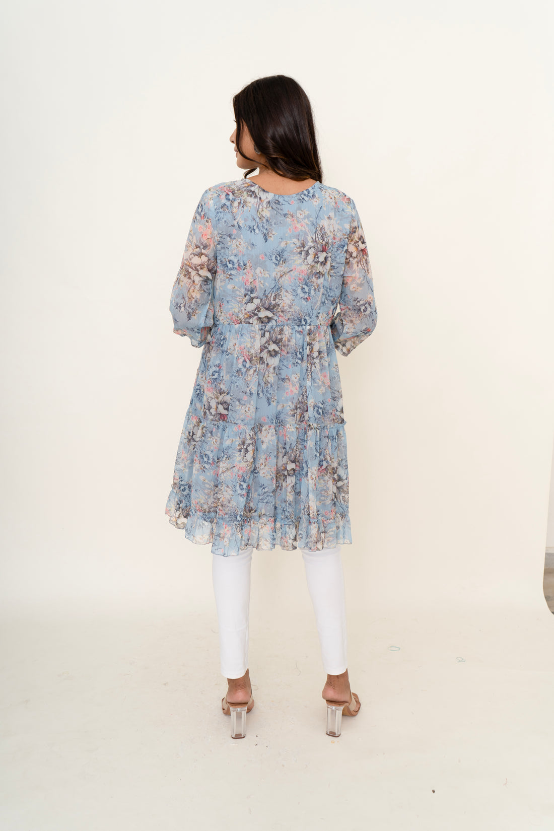 Floral chiffon kurta