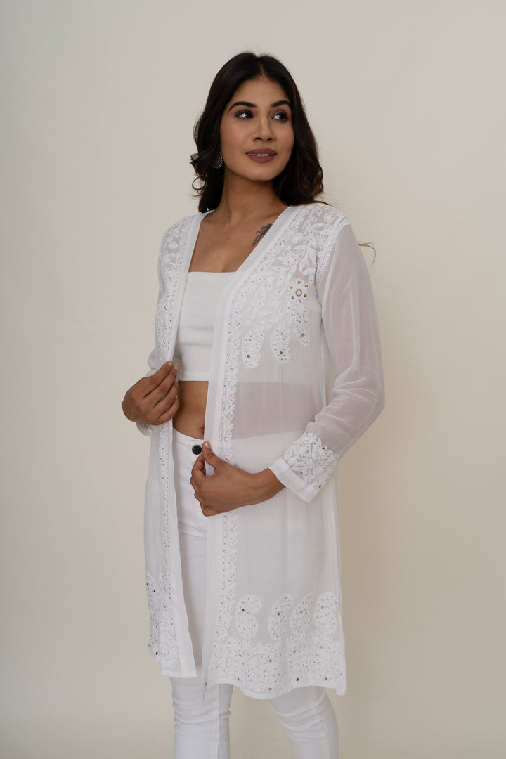 Chikankari shrug