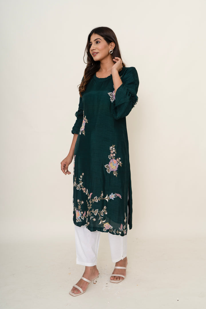 Cotton silk kurta