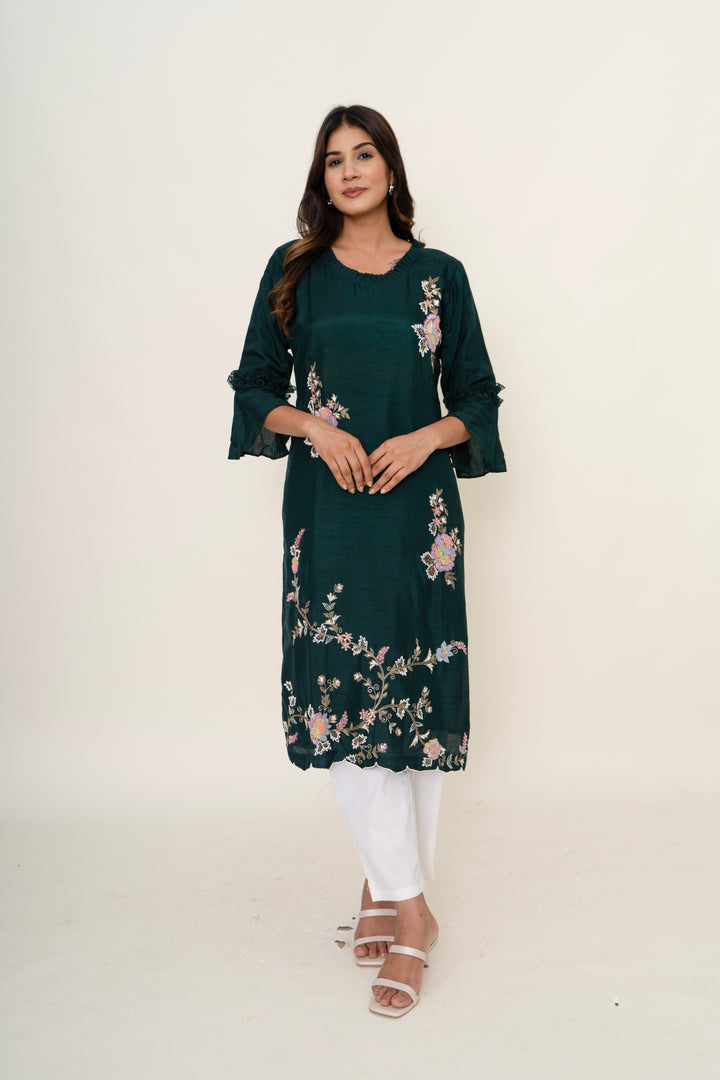 Cotton silk kurta