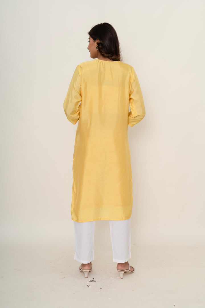 Cotton silk kurta