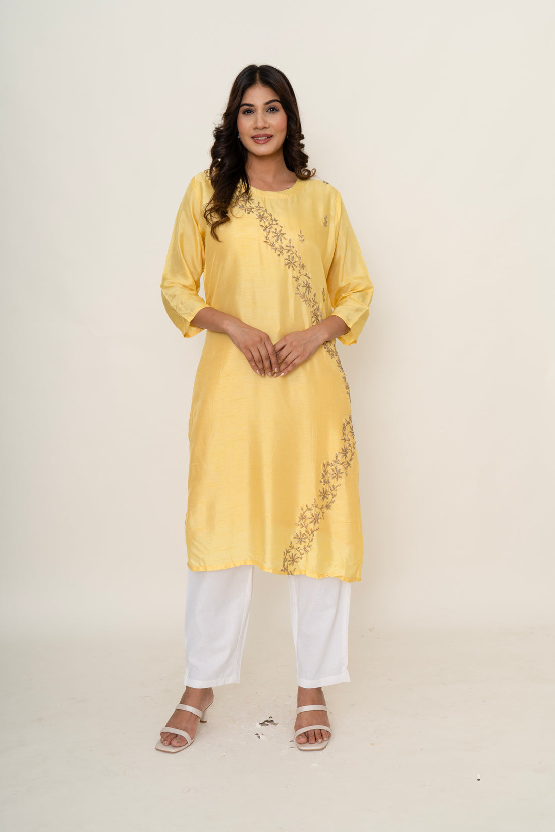 Cotton silk kurta