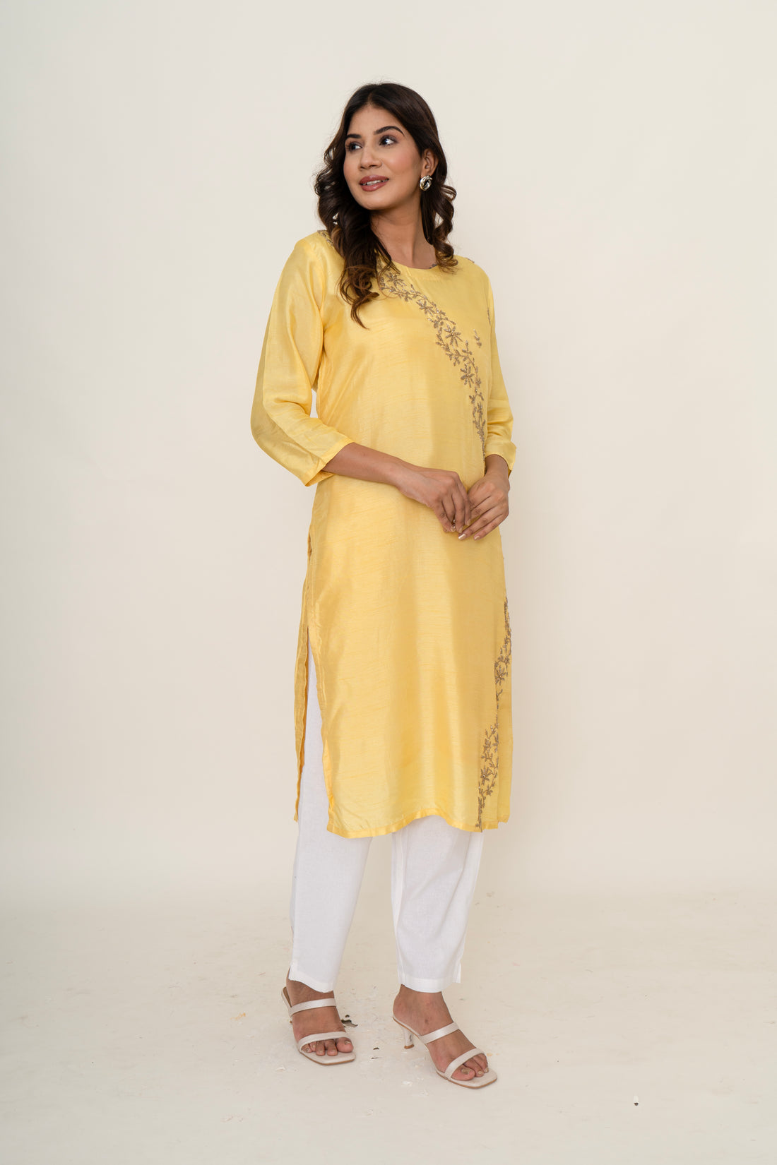 Cotton silk kurta