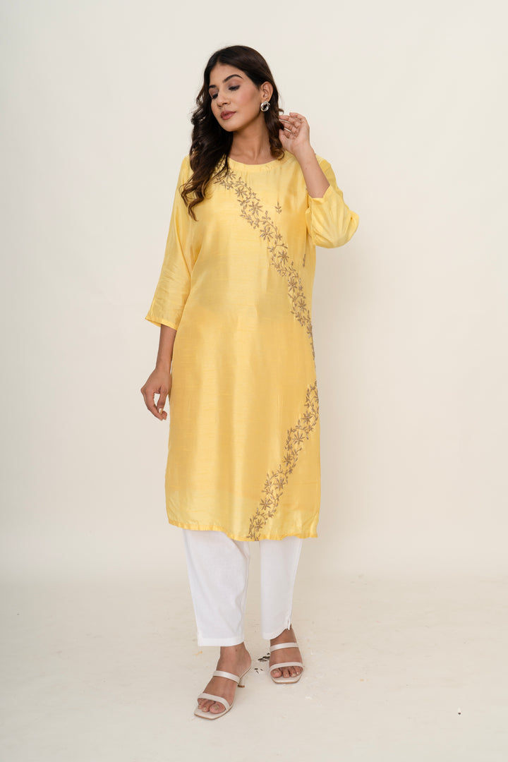 Cotton silk kurta