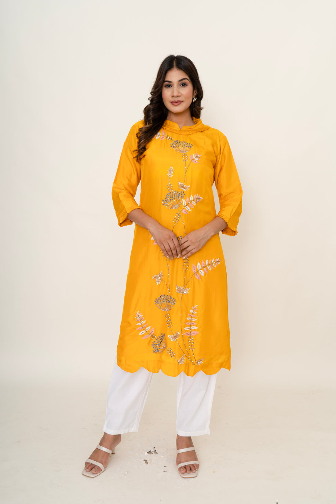 Cotton silk kurta