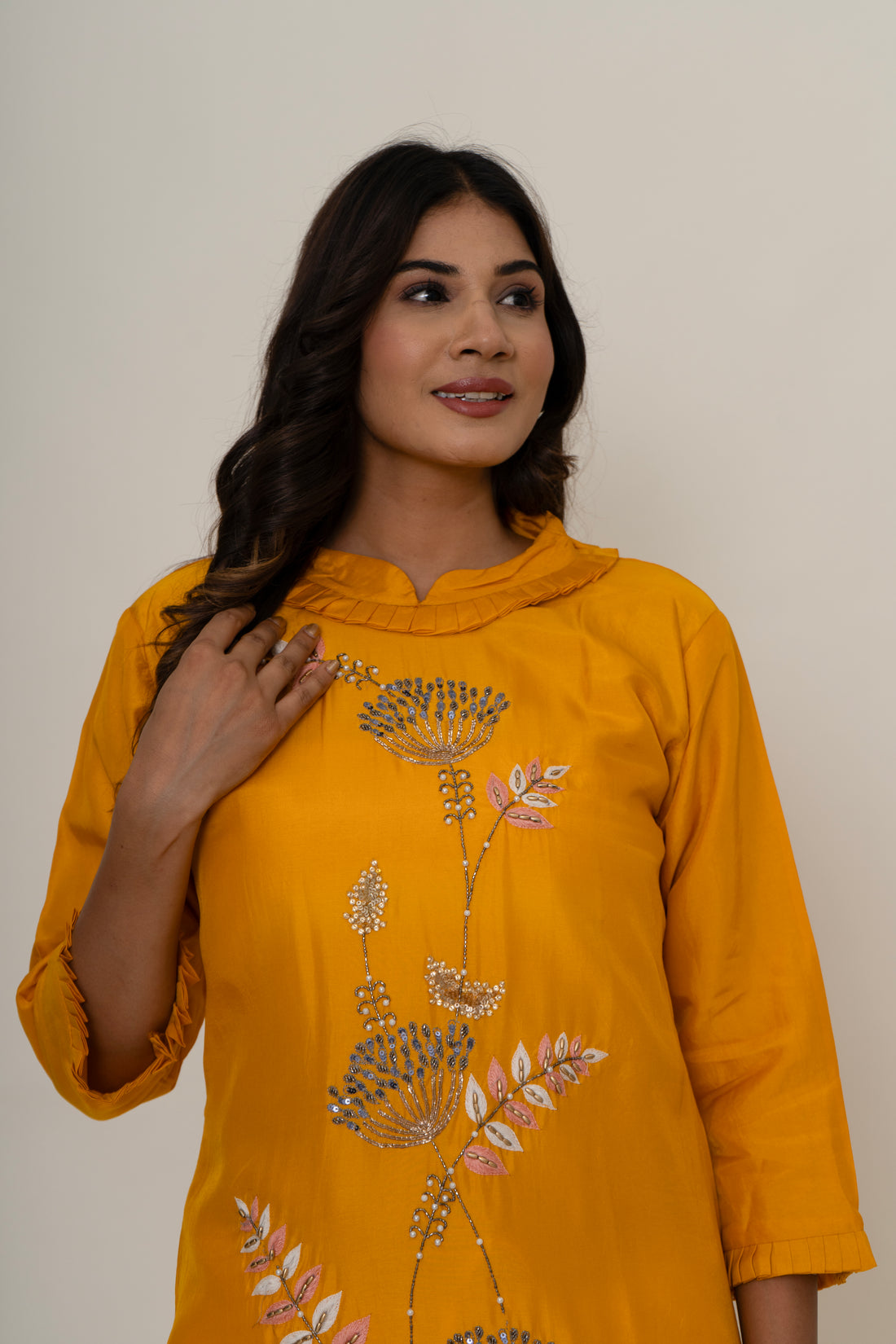 Cotton silk kurta