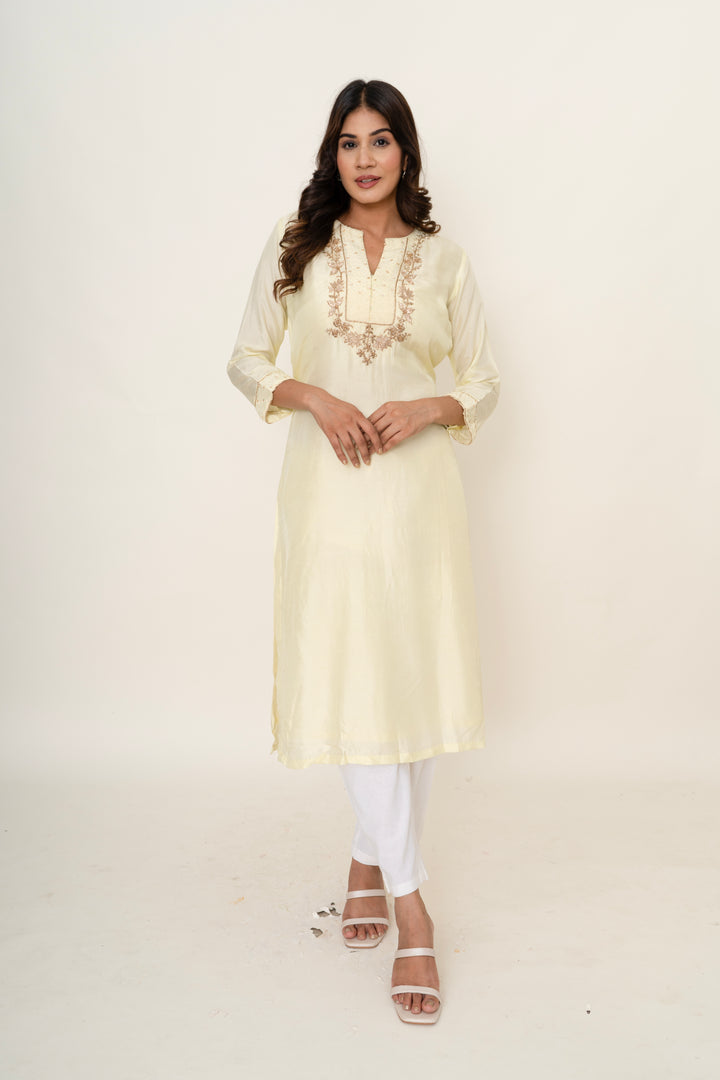 Cotton silk kurta