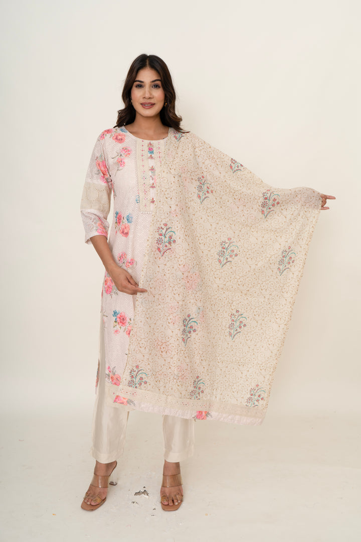 Cotton silk suit set