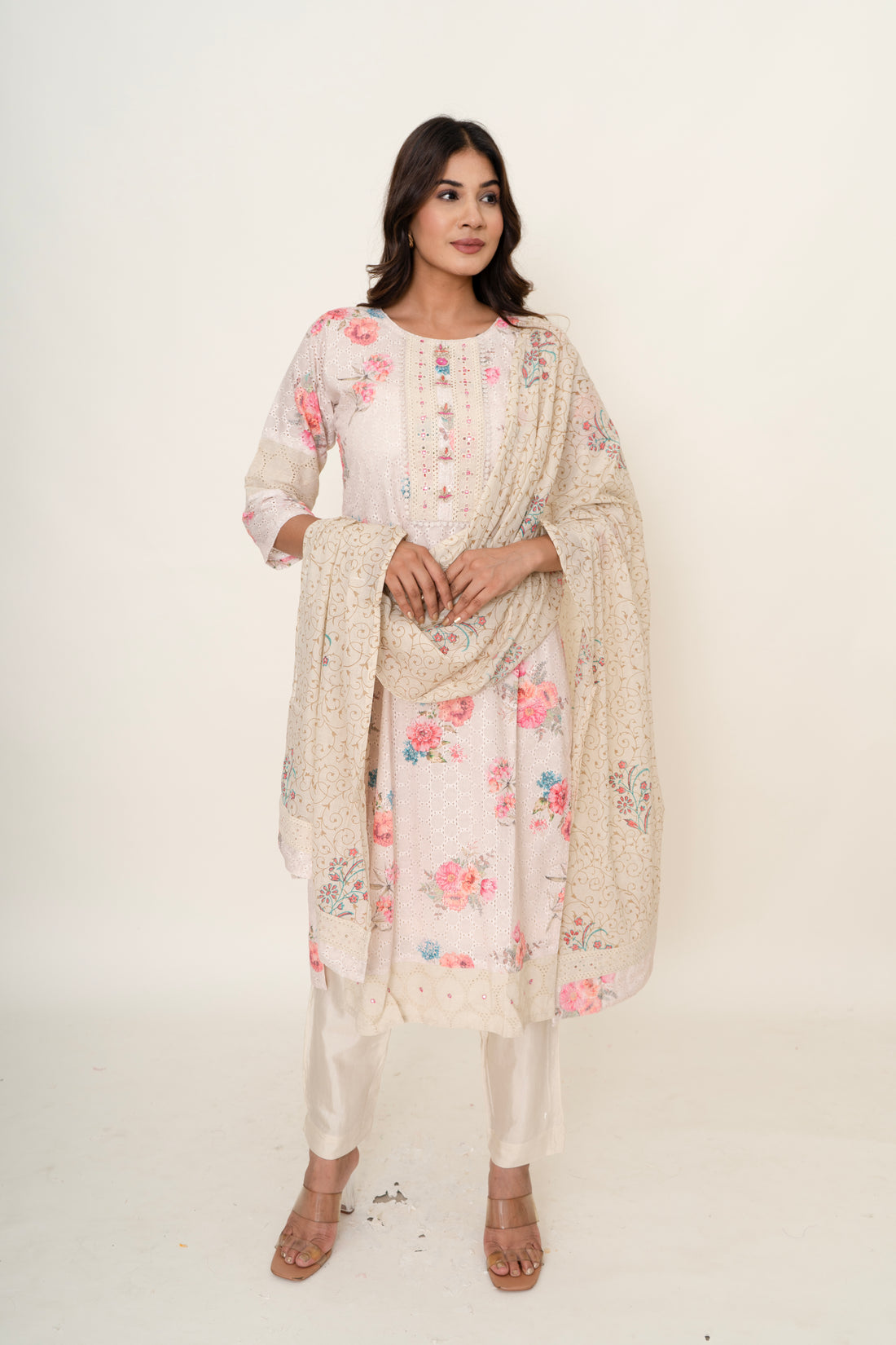 Cotton silk suit set