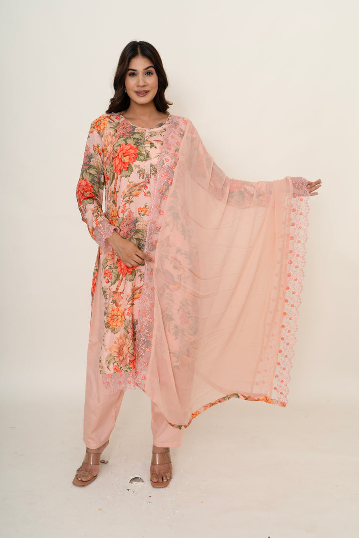 Cotton silk suit set