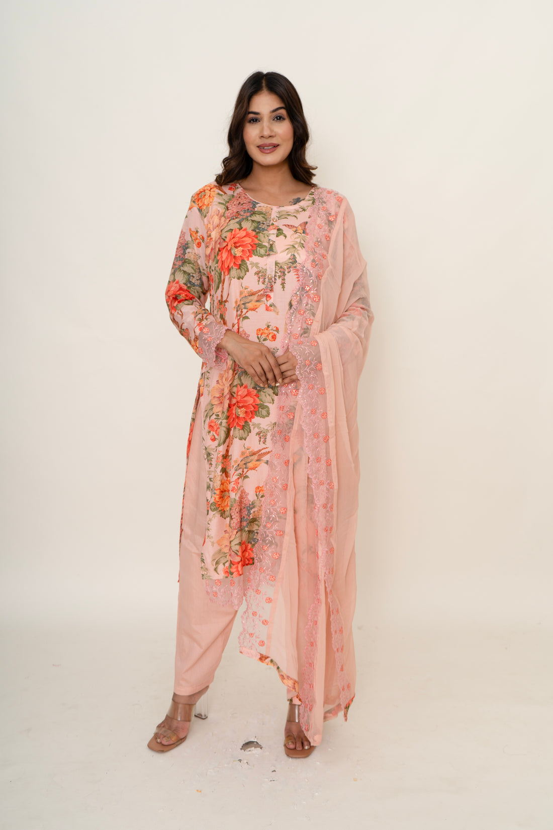 Cotton silk suit set