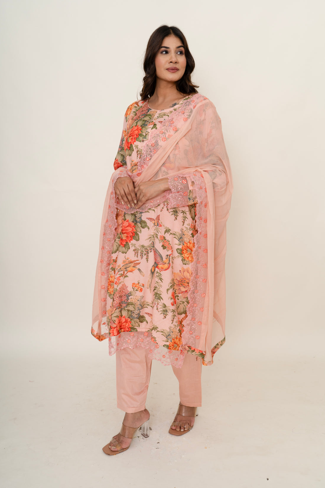 Cotton silk suit set