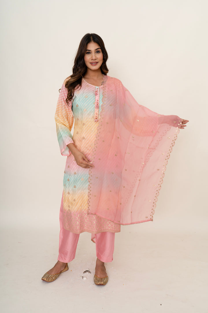 Cotton silk suit set