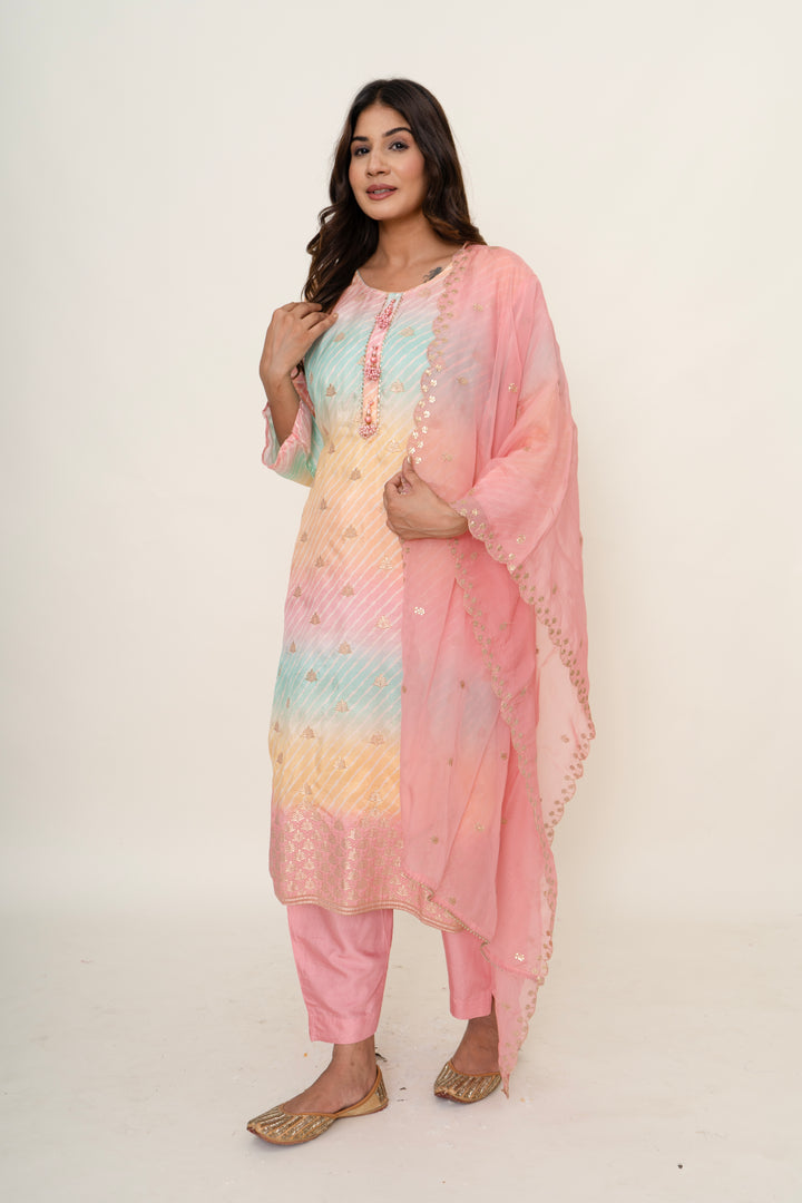 Cotton silk suit set