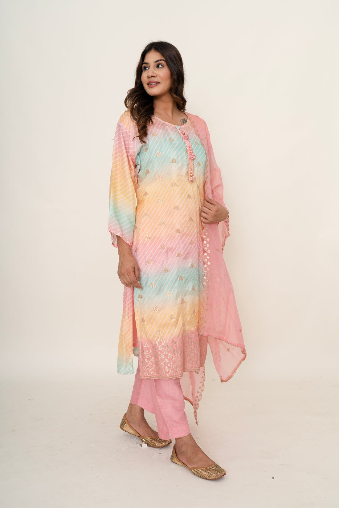 Cotton silk suit set