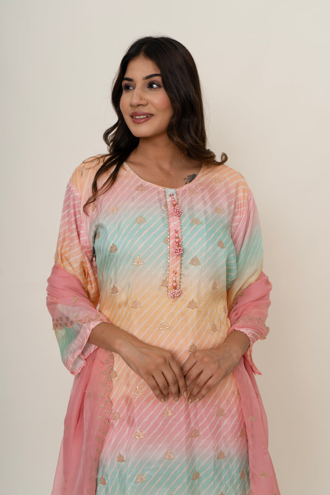 Cotton silk suit set