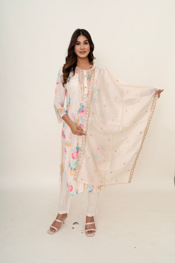 Cotton silk suit set