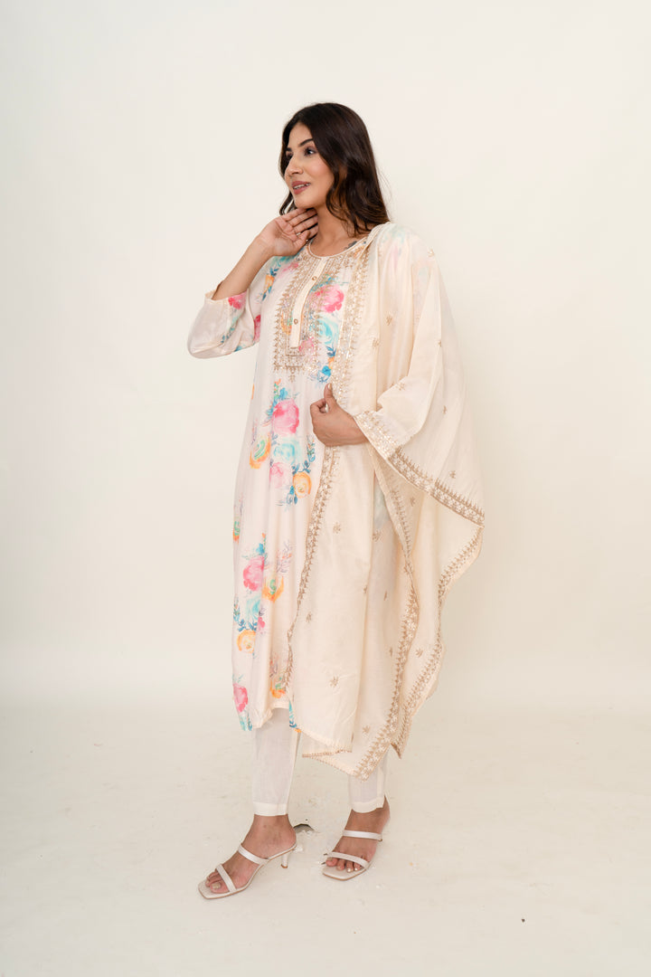 Cotton silk suit set