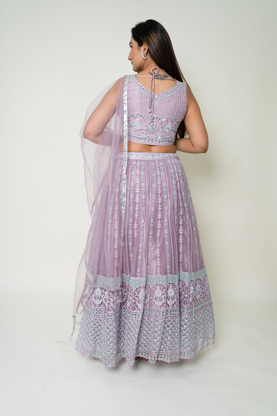 Purple Chikankari Lehenga