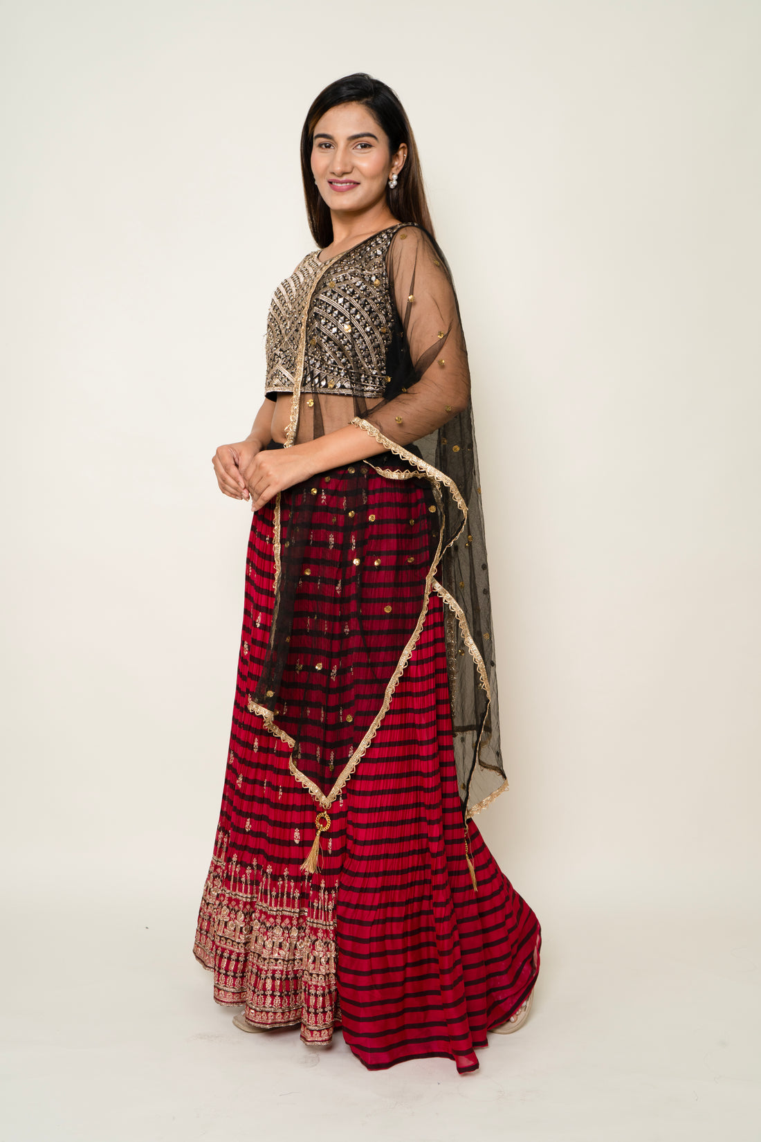 Crushed Zari Lehenga