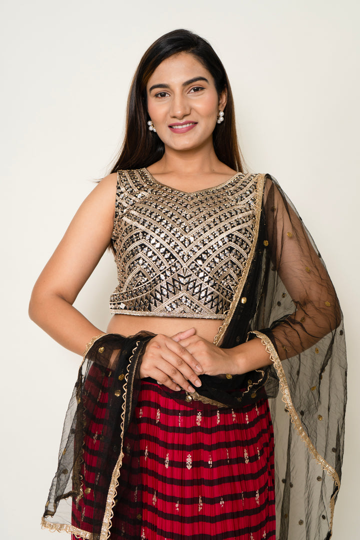 Crushed Zari Lehenga