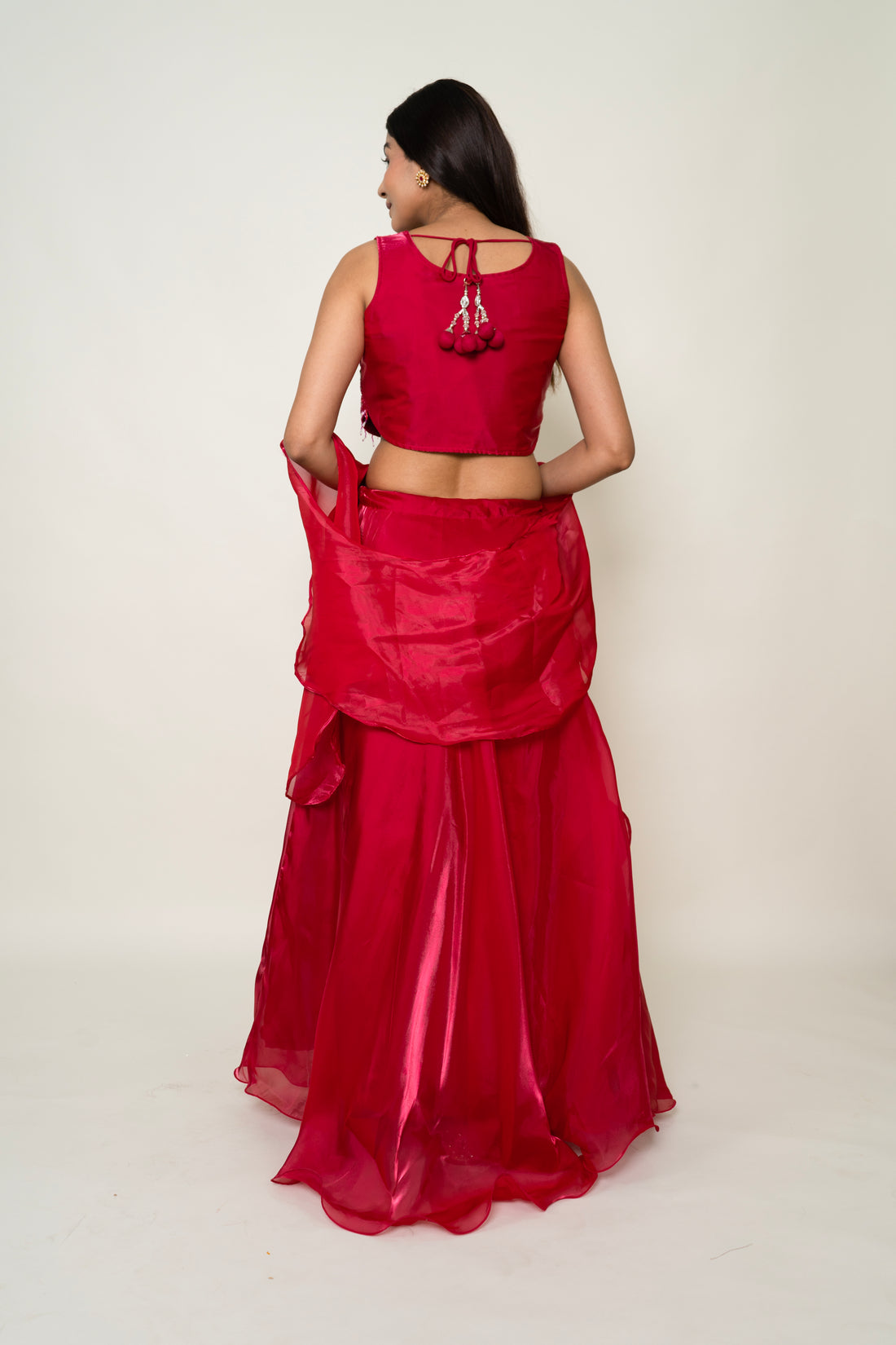 Satin Red Lehenga