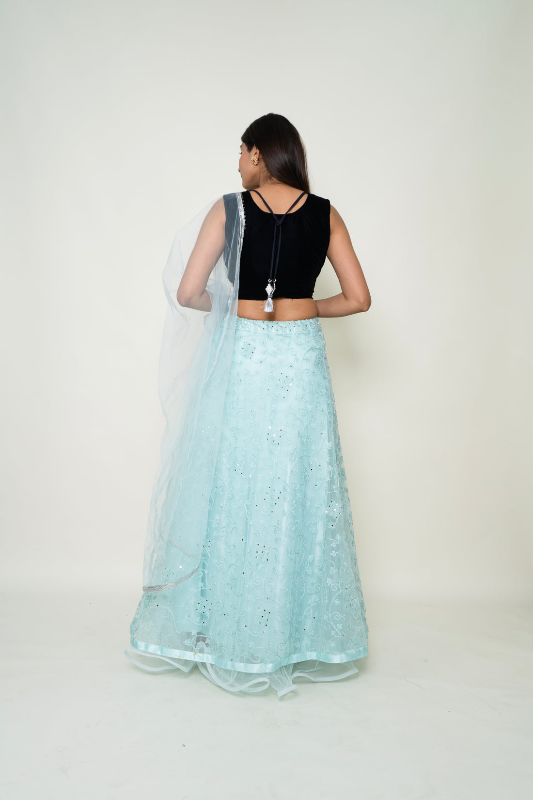 Light Blue Net Skirt with blouse