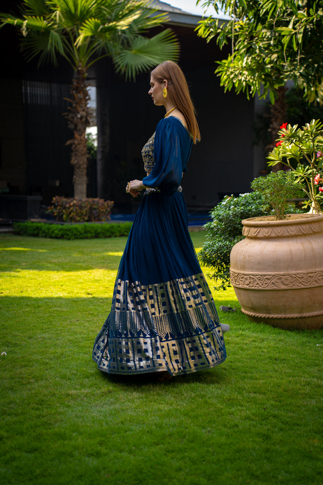 Navy-Blue Lehenga Set