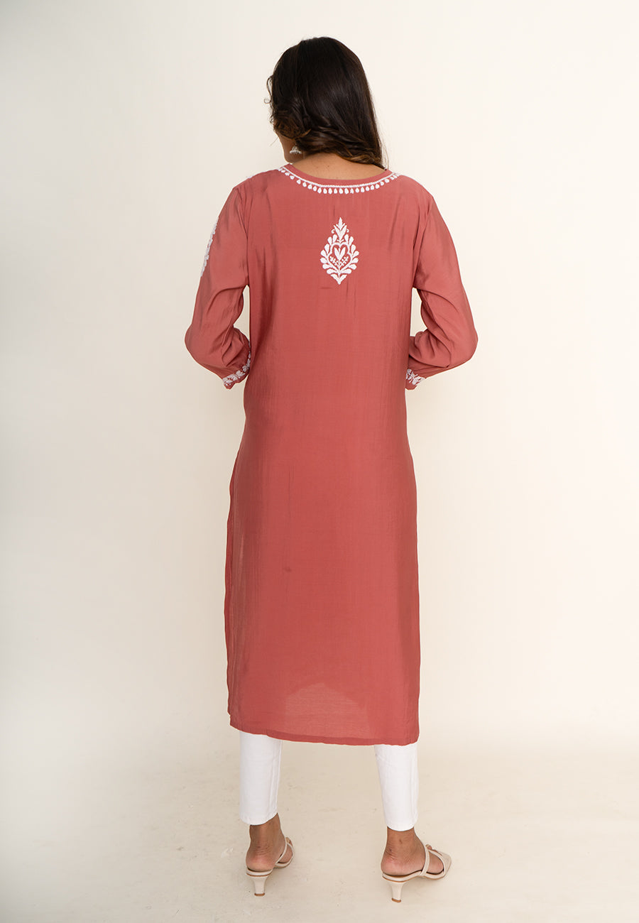 Pink chikankari kurta