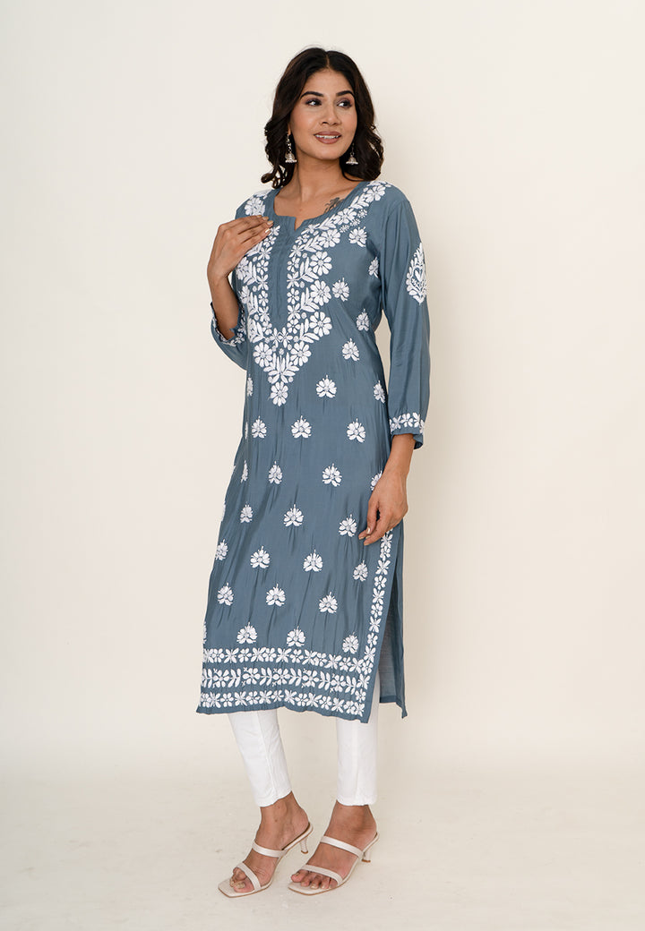 Blue chikankari kurta