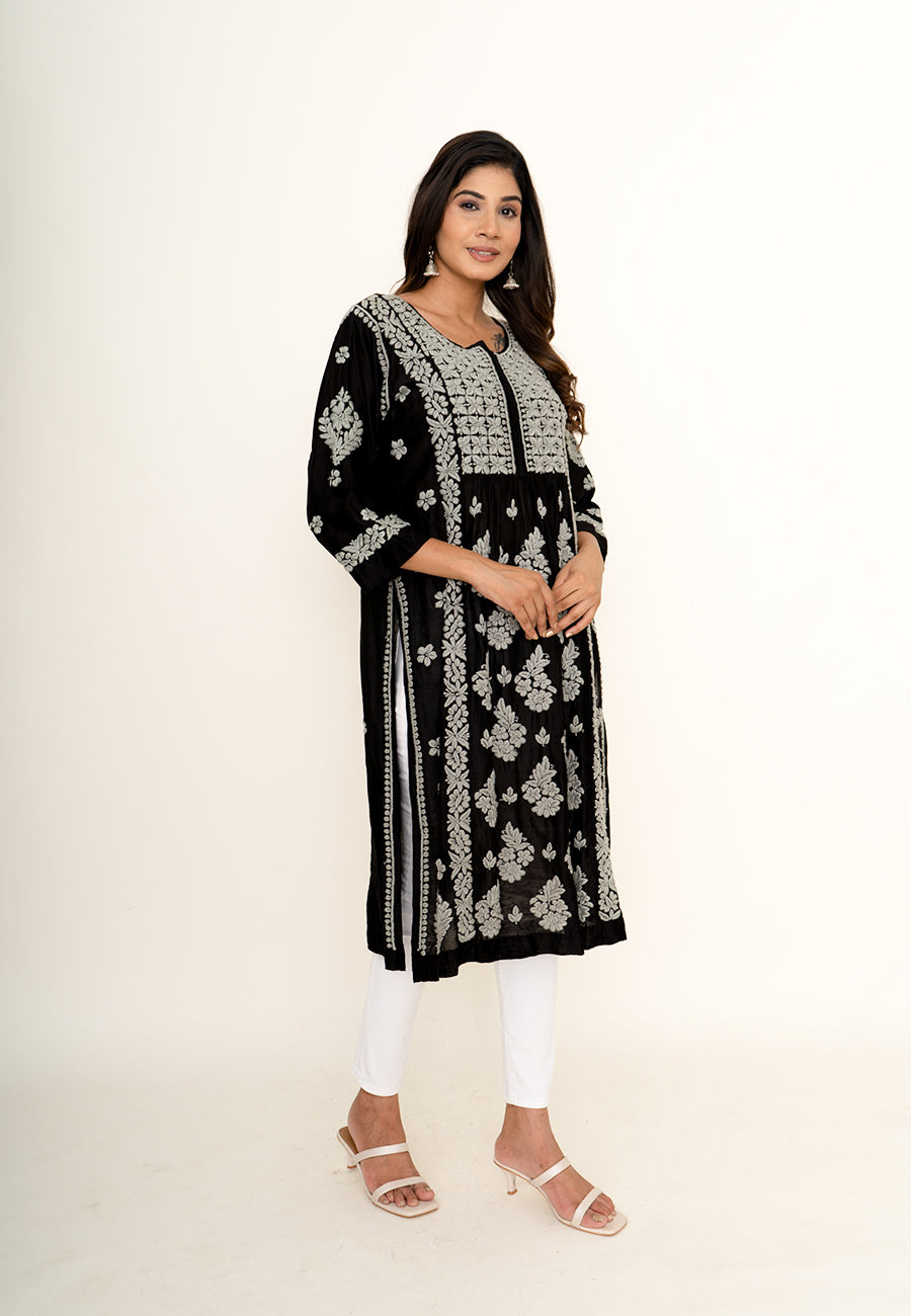 Black chikankari kurta