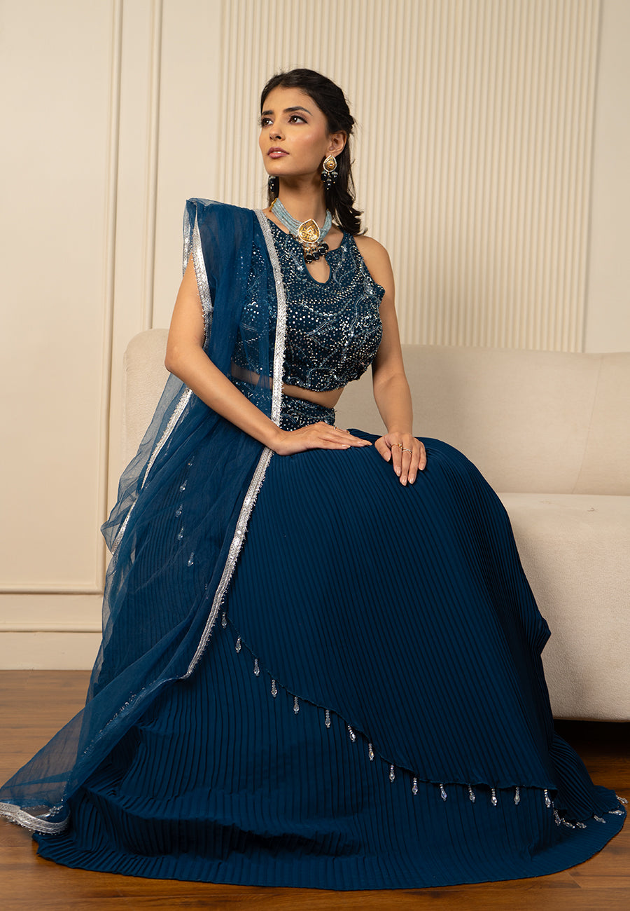 Blue crush lehenga