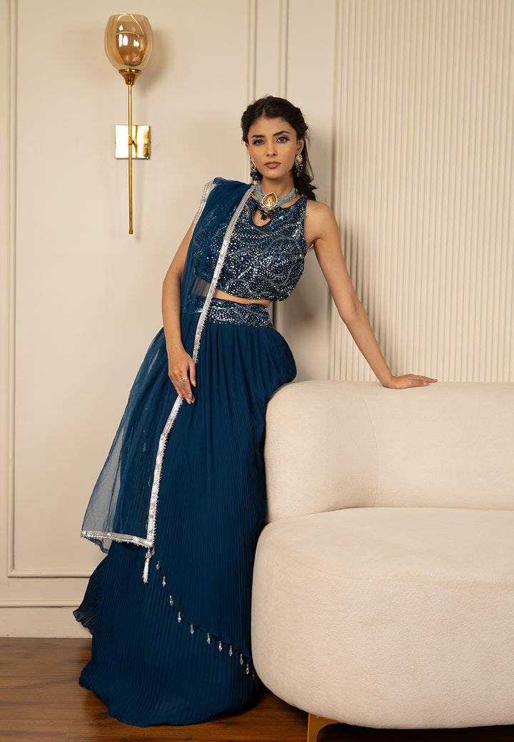 Blue crush lehenga